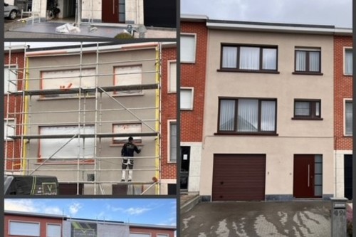 vlakcementeren + afwerking in spuitkurk