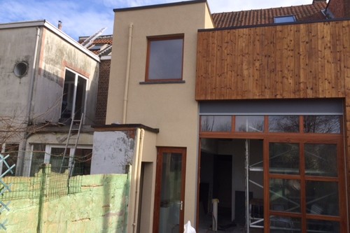 Isolatieplaten + afwerking met spuitkurk